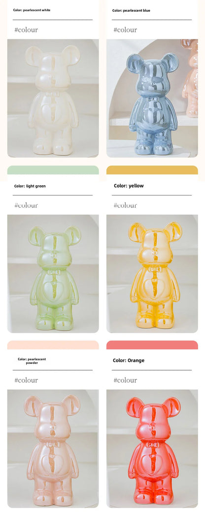 17/27/cm Aesthetic Bear brick Ceramic Staute Teddy Bear decor action figure Sculptures Ornament for room Home Decoration Crafts