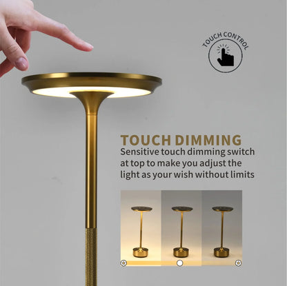USB Rechargeable Aluminum Bar Table Lamp – Dimmable Touch Lamp