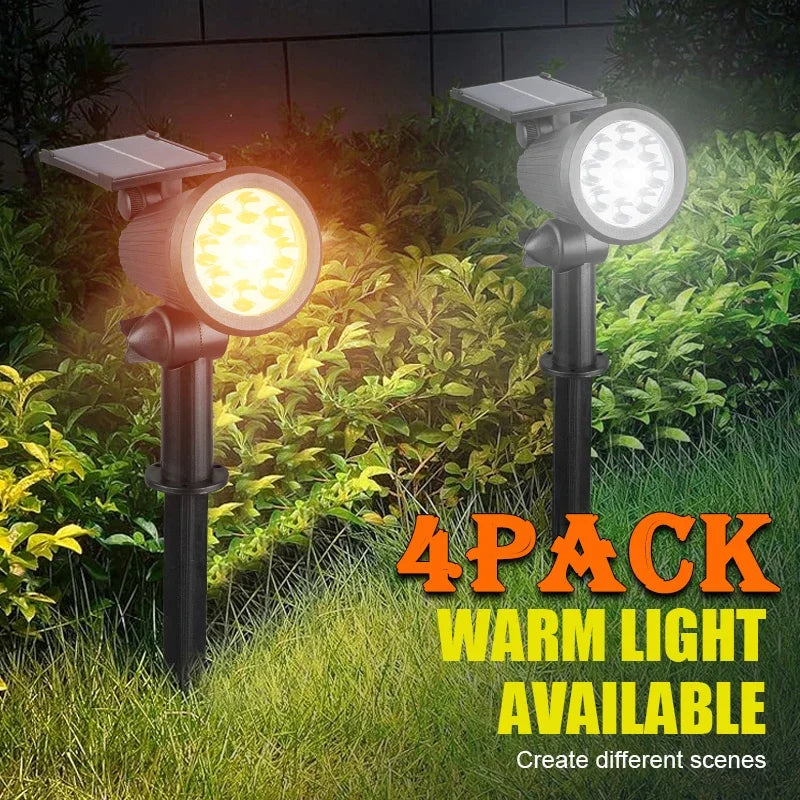 Solar In-Ground LED Spotlights (1–4 Pack) – IP65 Adjustable Landscape Lights