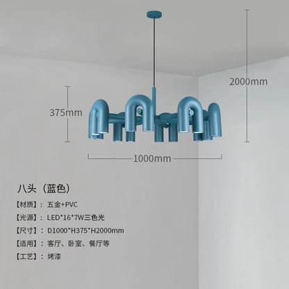 Nordic U-Shaped Art Chandelier – Designer LED Pendant Light for Living Room & Dining