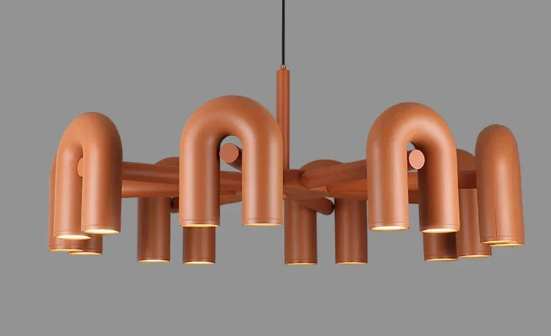 Nordic U-Shaped Art Chandelier – Designer LED Pendant Light for Living Room & Dining