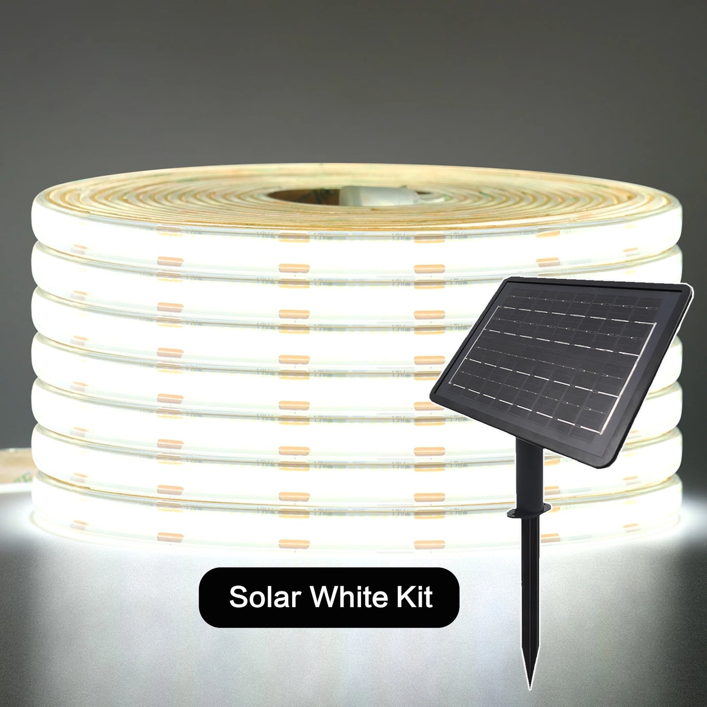 DC 24V 480LEDs/m Solar COB LED Strip Light Outdoor Waterproof Warm Natural White Flexible Adhensive Tape RA90 Linear Lighting
