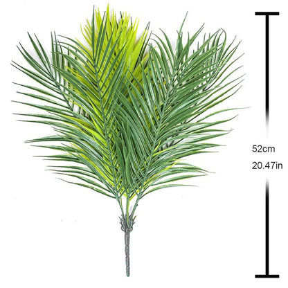 20.47in 9Leaves Artificial Tropical Plants Fake Palm Plant Branch Green Leaves for Home Garden Office Jungle Carnival Decoration