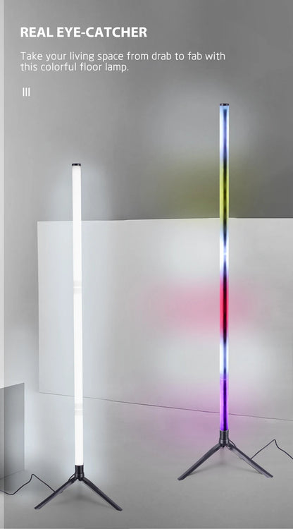RGB LED Floor Lamp Remote APP Control Music Sync Corner Mood Lighting Smart Modern Mood Standing Lights for Bedroom Living Room