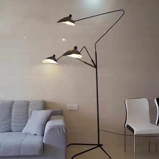 Serge Mouille 3-arm Floor lamp Designer Tripod LED Lamp Adjustable Spider Standing Lamp Loft master bedroom decor reading light