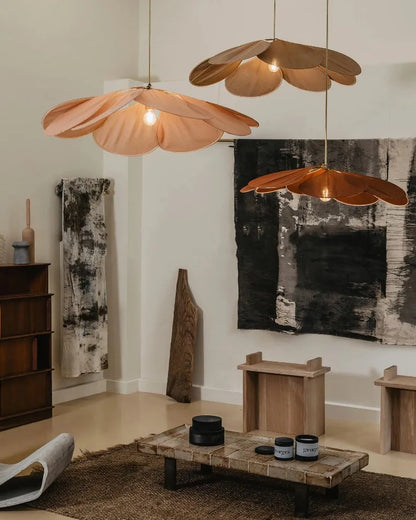 Colorful Petal Pendant Light – Fabric Flower Chandelier for Living Room & Bedroom