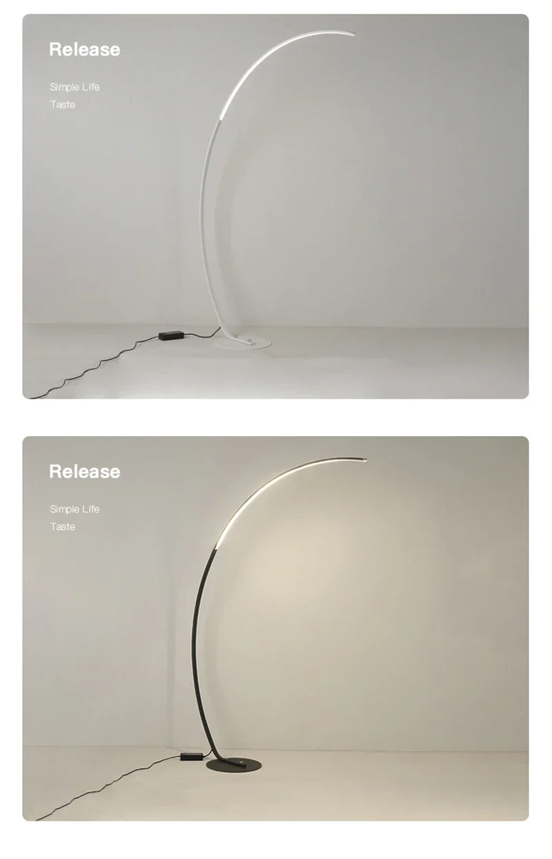 Nordic Minimalist White Gold C-shaped Lamp Living Room Sofa Bedroom Study Bedside Corner Led Dimmable Remote Control