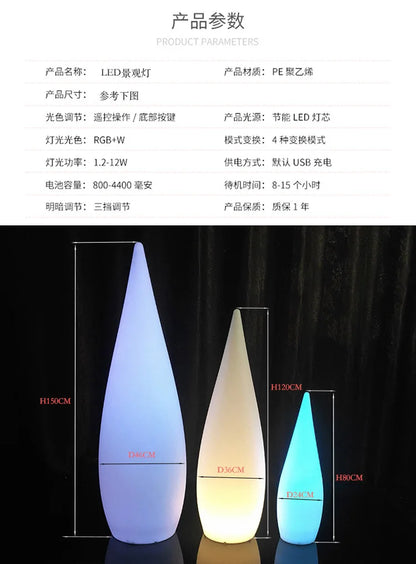 Creative Outdoor Waterproof Landscape Floor Lamp Shopping Mall Hotel Courtyard Villa Park Decoration Atmosphere Water Drop Light