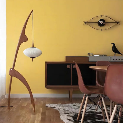 Japanese Modern Simple Walnut Solid Wood Floor Lamp Living Room Bedroom Bedside Creative Exhibition Hall Corner Standing Light