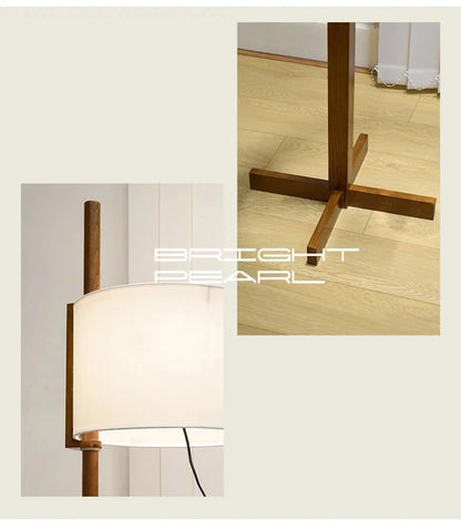 Japanese floor lamp Designer fabric Liftable adjustable floor lamp Retro wooden floor lamps Living Room Salon reading floor lamp