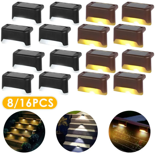 Solar LED Step & Fence Lights – Warm White Outdoor Stair Lighting