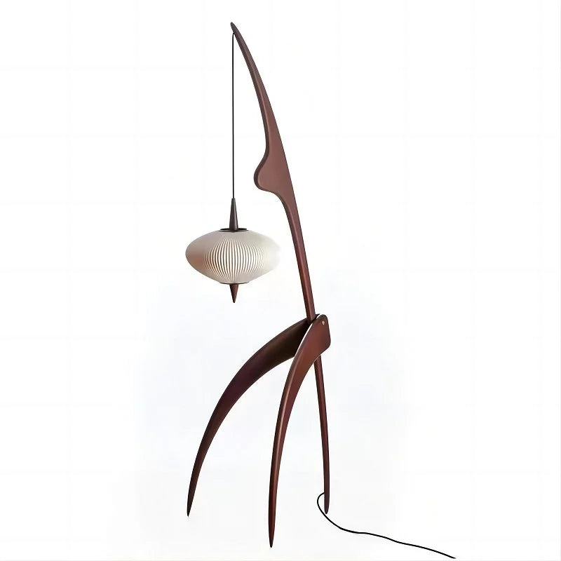 Japanese Modern Simple Walnut Solid Wood Floor Lamp Living Room Bedroom Bedside Creative Exhibition Hall Corner Standing Light