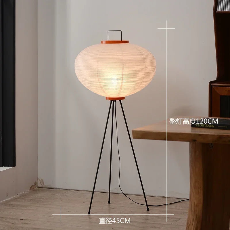 Akari-Style Rice Paper Floor Lamp – Japanese Designer Standing Light