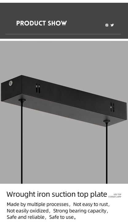 Modern Linear Pendant Light – Long Chandelier for Dining Room & Kitchen