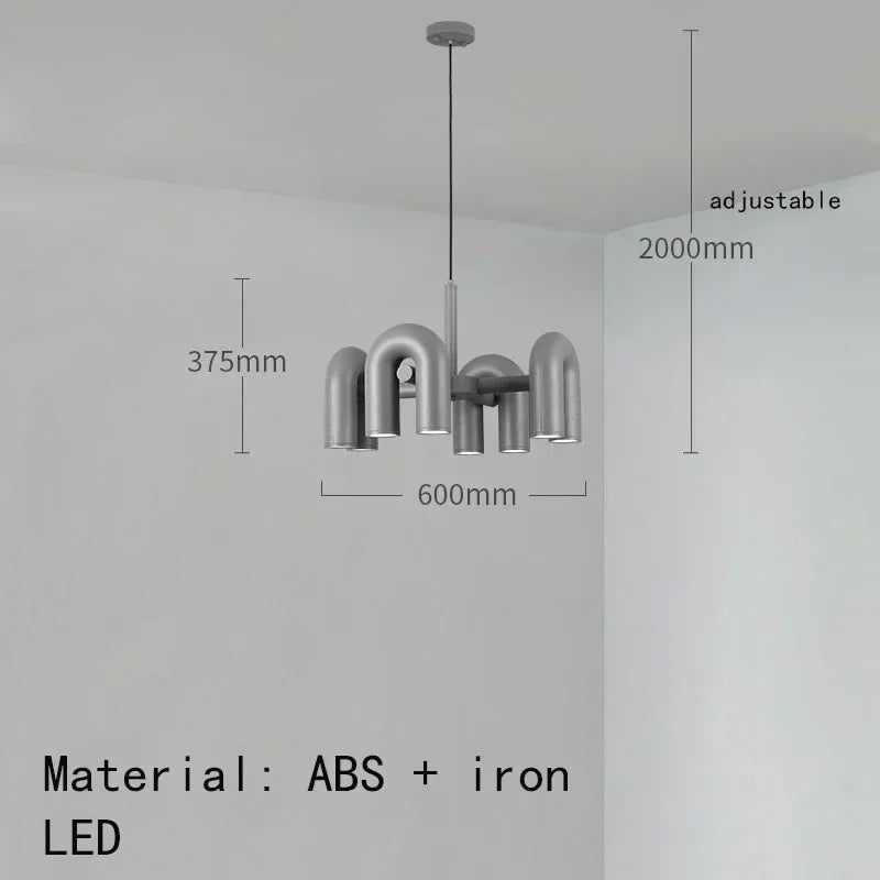 Nordic U-Shaped Art Chandelier – Designer LED Pendant Light for Living Room & Dining
