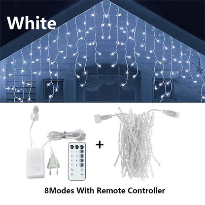 Icicle String Lights Outdoor LED Fairy Lights Garland For New Year Party Wedding Garden Terrace Christmas Decoration Lamps