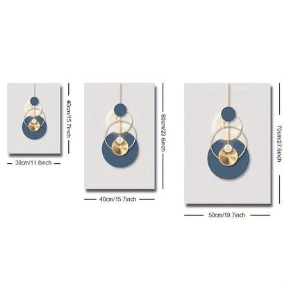 Gold & Blue Abstract Art Prints — Set of 3