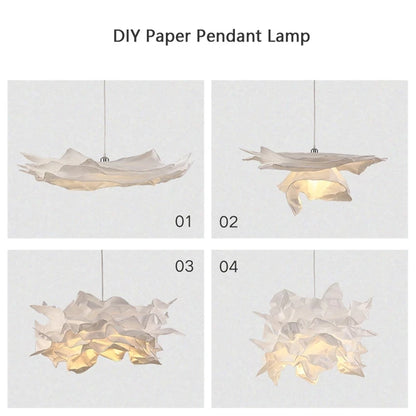 Minimalist Paper Pendant Chandelier – DIY LED Suspension Light for Bedroom & Living Room