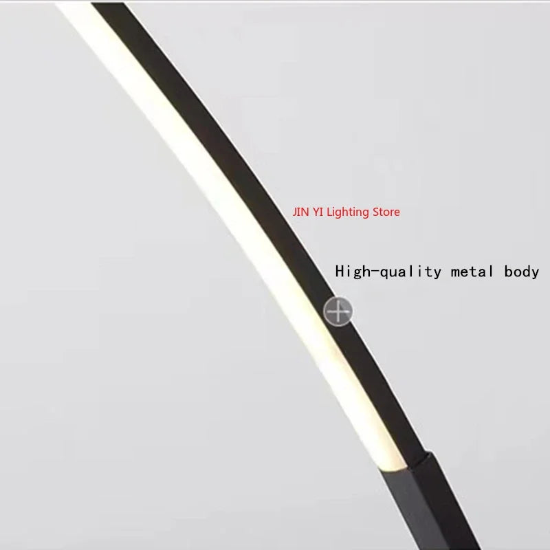 Nordic Minimalist White Gold C-shaped Lamp Living Room Sofa Bedroom Study Bedside Corner Led Dimmable Remote Control