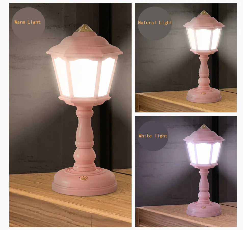 Mini Retro USB Rechargeable Night Light – Touch Candle Desk Lamp for Bedroom