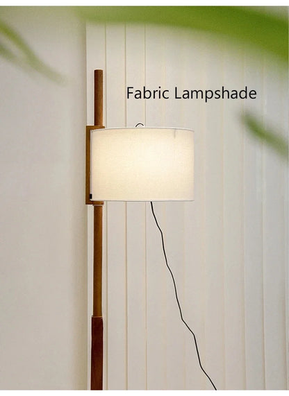 Japanese floor lamp Designer fabric Liftable adjustable floor lamp Retro wooden floor lamps Living Room Salon reading floor lamp