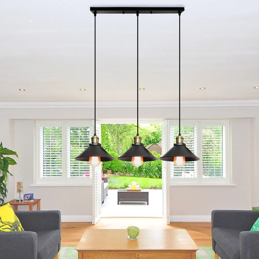 Vintage Loft Edison Pendant Light – Industrial Retro Chandelier for Living Room