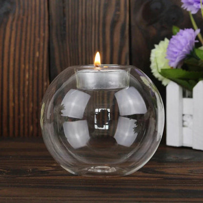 Round Glass Candle Holder