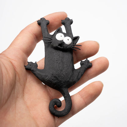 Creative & Cute Magnetic Cat Refrigerator Magnet — "Hang in There, Fridge Cat"