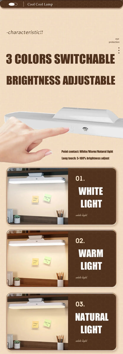 LED Magnetic Eye Protection Remote Reading Switch Desk Lamp Three-speed Stepless Dimming USB Rechargeable Student Learning Lamp