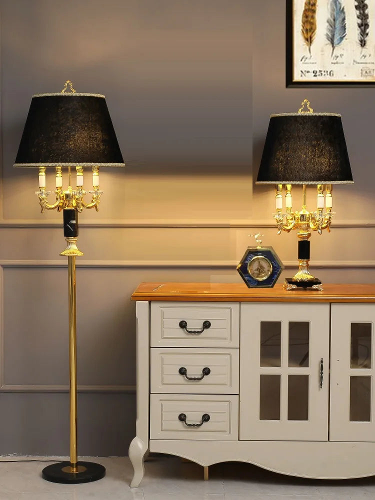 High Quality Luxury Fashion Black Crystal Table/Floor Lamp Bedroom Bedside Lamps Brief Modern Decoration Table Lamp