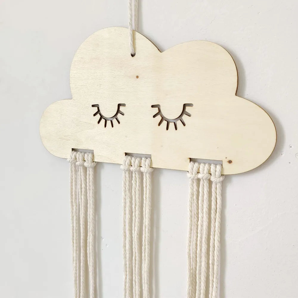 Solid Wood Clouds Model Jewelry Hairpin Bow Storage Tool