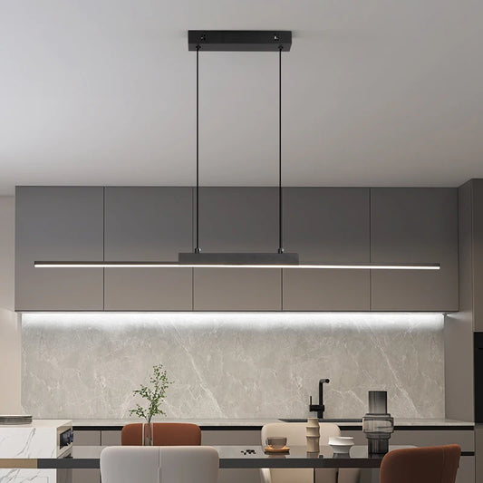 Modern Linear Pendant Light – Long Chandelier for Dining Room & Kitchen