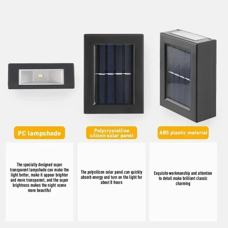 Solar Up-Down Wall Spot Lights – Decorative Outdoor Accent Lighting