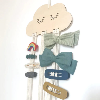 Solid Wood Clouds Model Jewelry Hairpin Bow Storage Tool