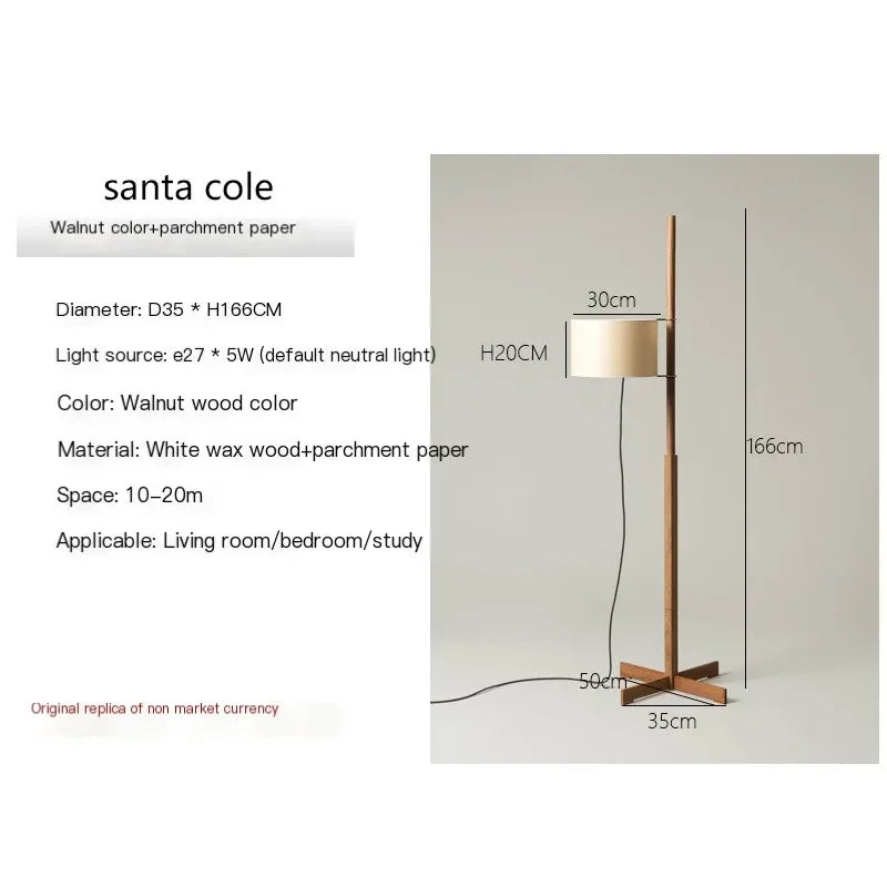 Japanese floor lamp Designer fabric Liftable adjustable floor lamp Retro wooden floor lamps Living Room Salon reading floor lamp