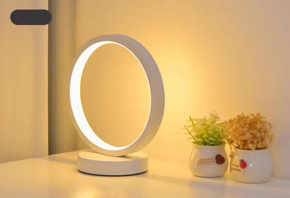 20cm LED Ring Table Lamp – Dimmable Round Night Light
