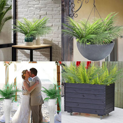 20.47in 9Leaves Artificial Tropical Plants Fake Palm Plant Branch Green Leaves for Home Garden Office Jungle Carnival Decoration
