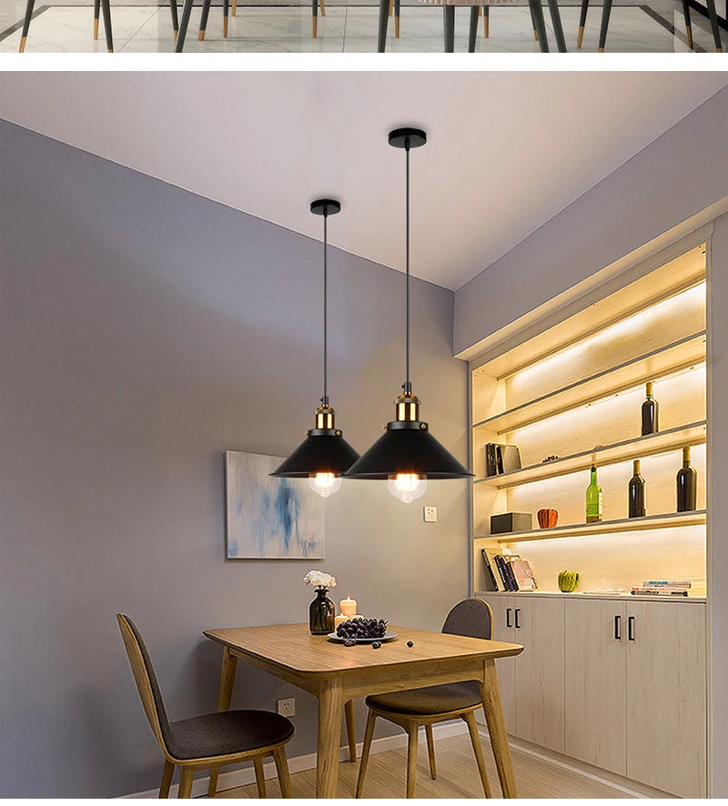 Vintage Loft Edison Pendant Light – Industrial Retro Chandelier for Living Room