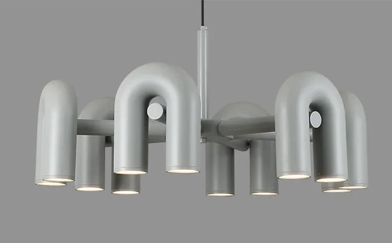 Nordic U-Shaped Art Chandelier – Designer LED Pendant Light for Living Room & Dining