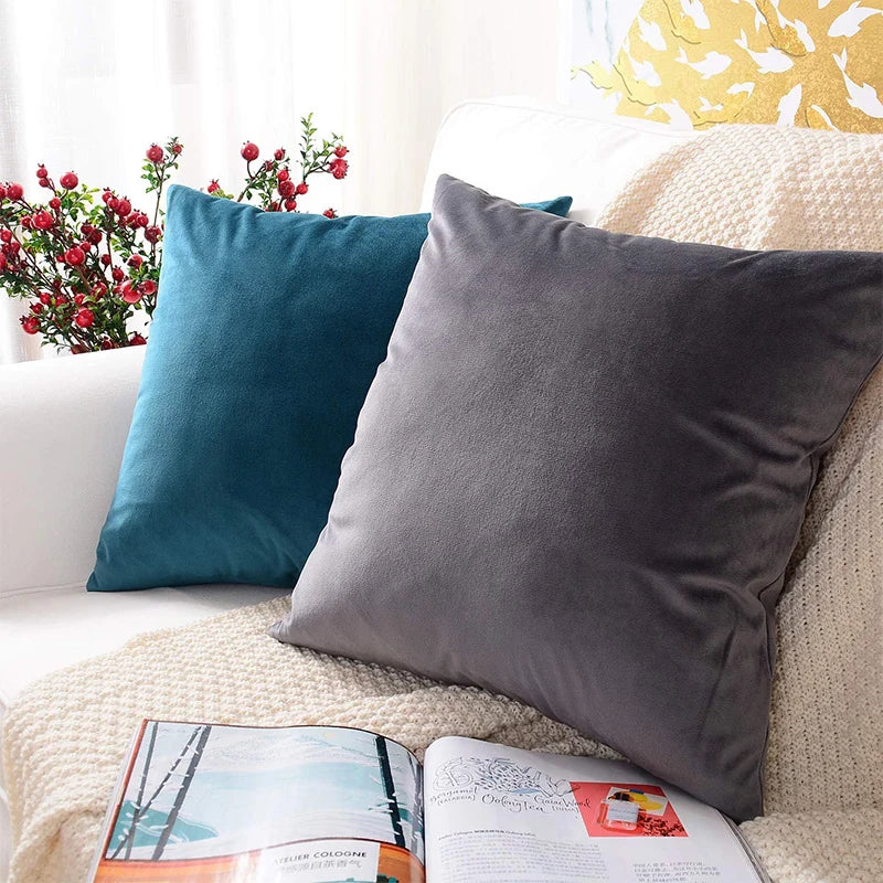 Solid Velvet Cushion Cover