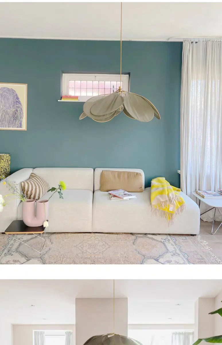Colorful Petal Pendant Light – Fabric Flower Chandelier for Living Room & Bedroom