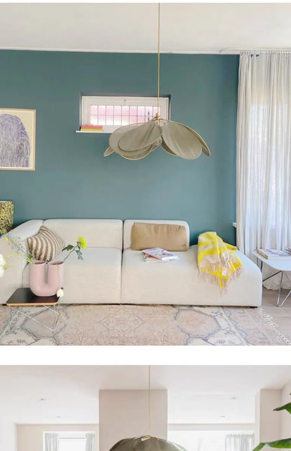 Colorful Petal Pendant Light – Fabric Flower Chandelier for Living Room & Bedroom