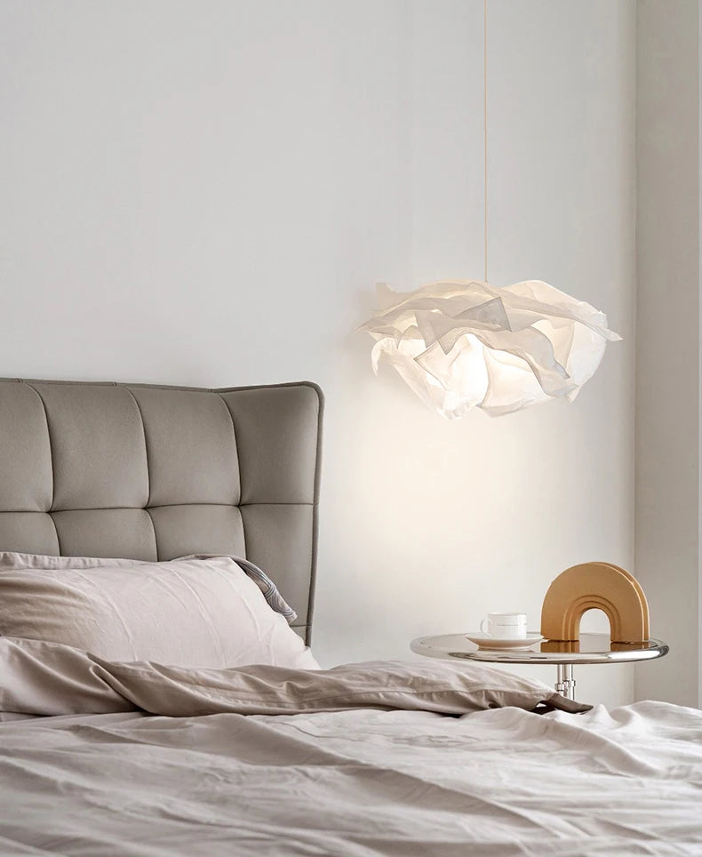 Minimalist Paper Pendant Chandelier – DIY LED Suspension Light for Bedroom & Living Room