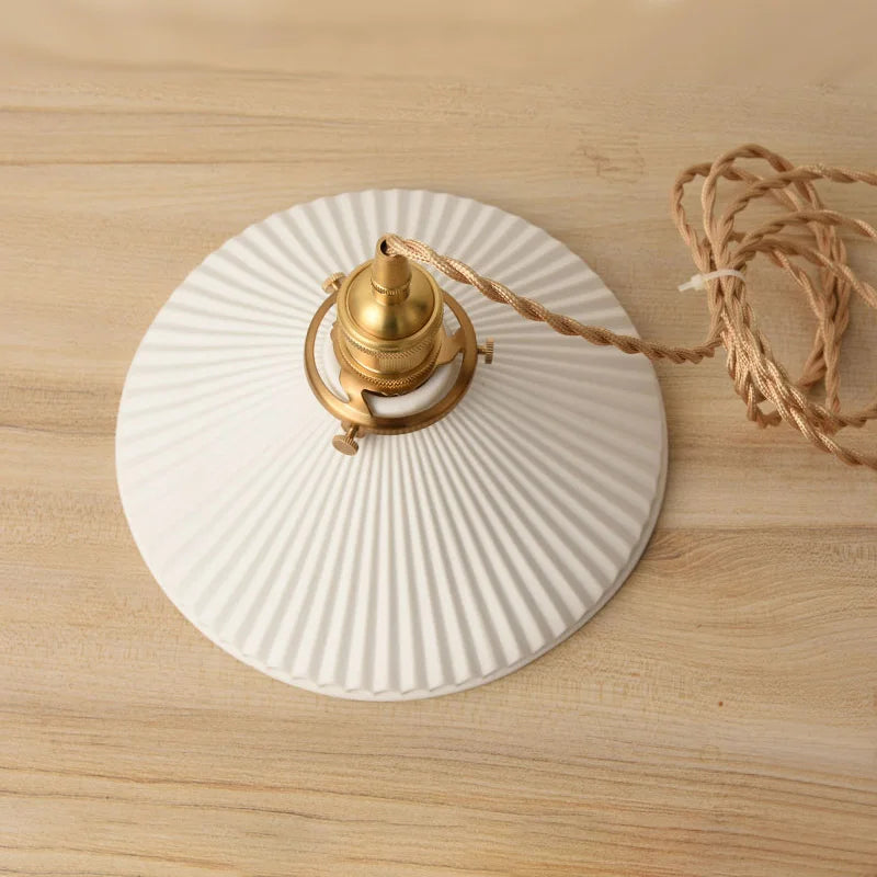 Japanese Ceramic Pendant Chandelier – Nordic Bronze Retro Light for Living Room & Entryway
