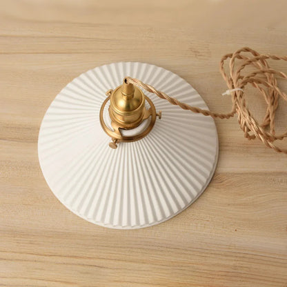 Japanese Ceramic Pendant Chandelier – Nordic Bronze Retro Light for Living Room & Entryway