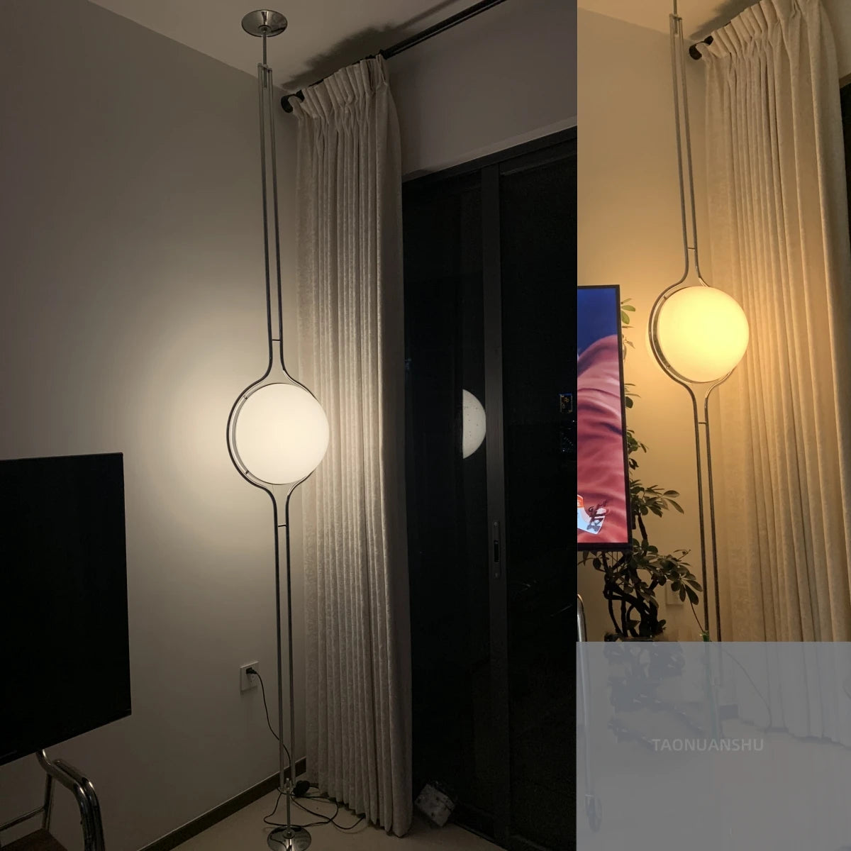 Italy Designer Led Floor Lamp White Ball 2.8 Stand Light for Living Room Hotel Led Chrome Metal Sofa Side Lounge Decoration Lamp