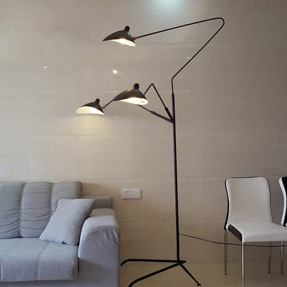 Serge Mouille 3-arm Floor lamp Designer Tripod LED Lamp Adjustable Spider Standing Lamp Loft master bedroom decor reading light