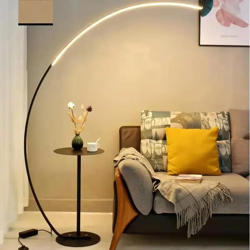 Nordic Minimalist White Gold C-shaped Lamp Living Room Sofa Bedroom Study Bedside Corner Led Dimmable Remote Control
