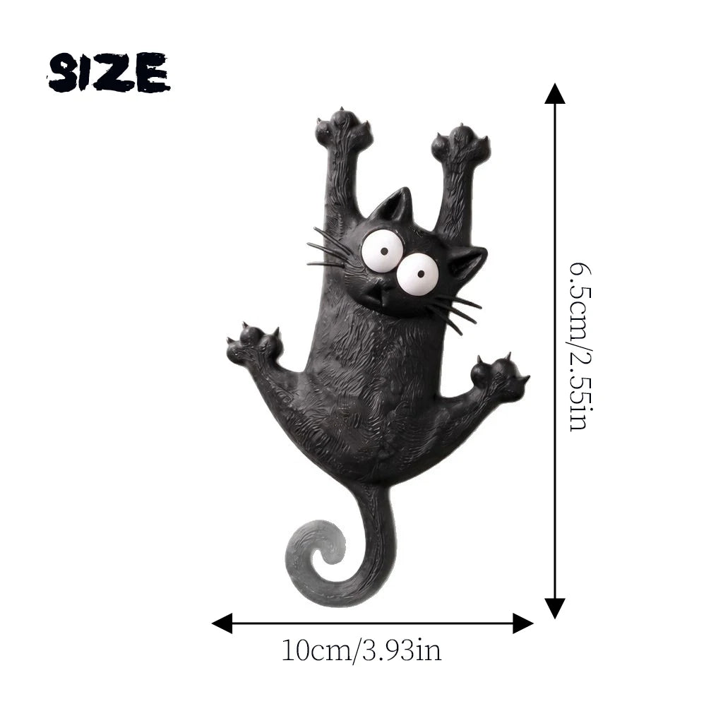 Creative & Cute Magnetic Cat Refrigerator Magnet — "Hang in There, Fridge Cat"