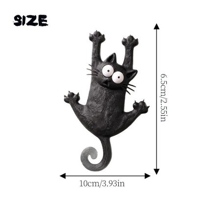 Creative & Cute Magnetic Cat Refrigerator Magnet — "Hang in There, Fridge Cat"